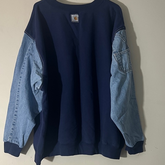 Carhartt Men's Blue and Light Denim Crewneck Sweater - Picture 4 of 6